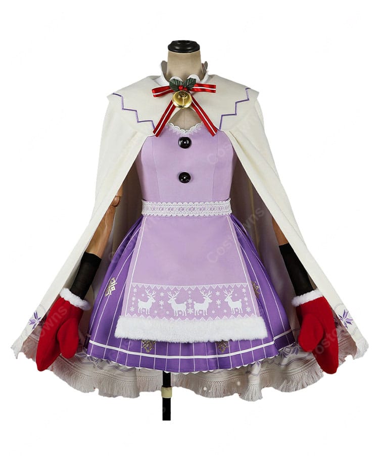 Re:ゼロから始める異世界生活 エミリア クリスマスコス ver. コスプレ衣装 トナカイ帽子・ケープ・手袋付き 9点セット 冬イベント・撮影向け-5