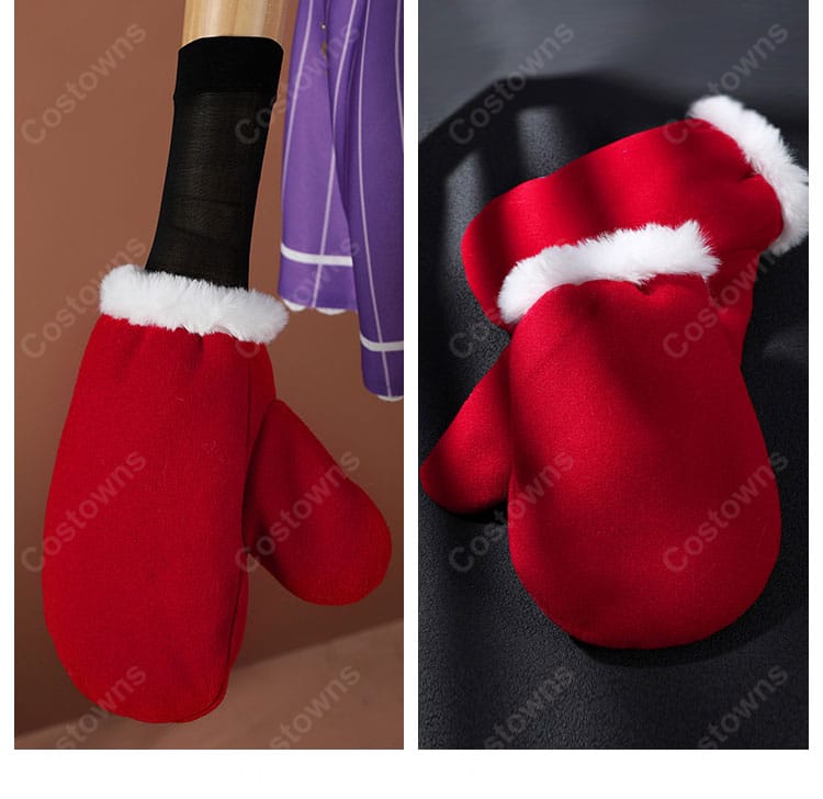 Re:ゼロから始める異世界生活 エミリア クリスマスコス ver. コスプレ衣装 トナカイ帽子・ケープ・手袋付き 9点セット 冬イベント・撮影向け-19