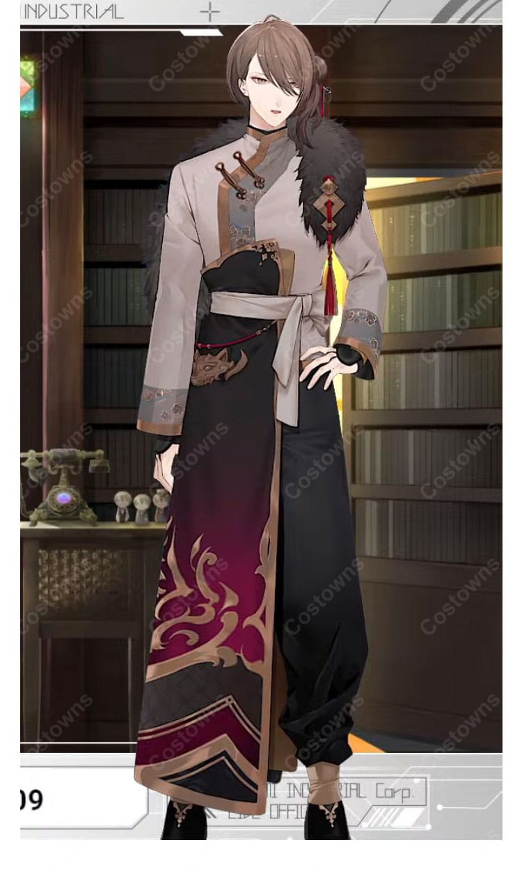 にじさんじ 加賀美ハヤト チャイナ衣装 コスプレ靴 2026年秋新衣装Ver. 黒ショートブーツ風 コスプレ衣装用シューズ 靴単品-2