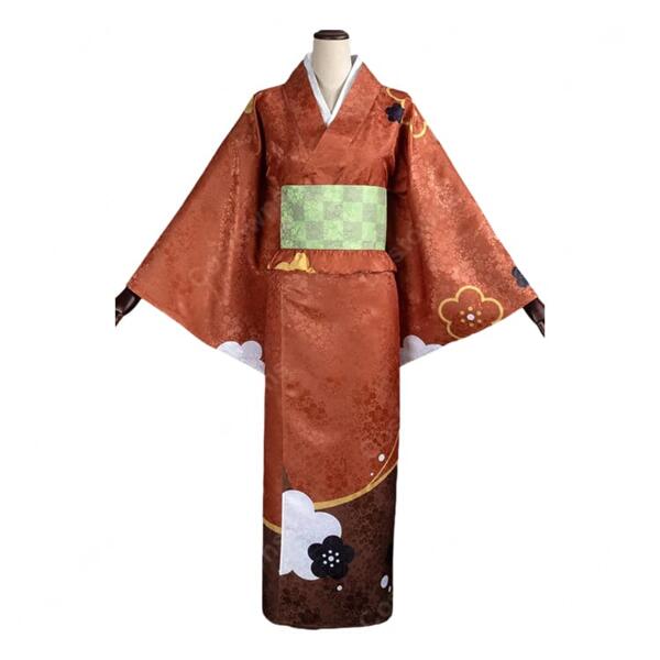神様はじめました 桃園奈々生 コスプレ衣装 赤茶色の着物 帯・飾り付き元の画像