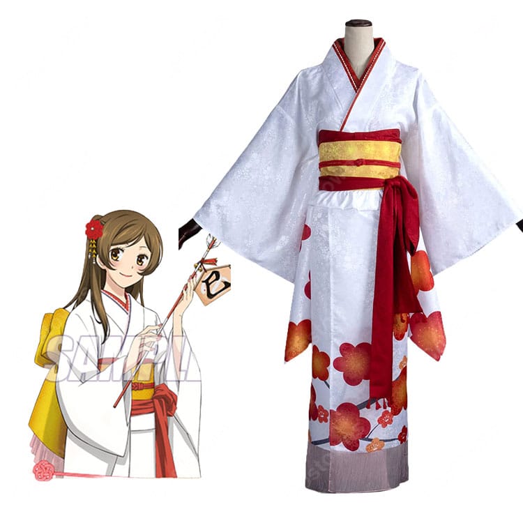 神様はじめました 桃園奈々生 晴れ着姿 2025新年ver. コスプレ衣装 花柄着物 帯・髪飾り付き COSTOWNS-1