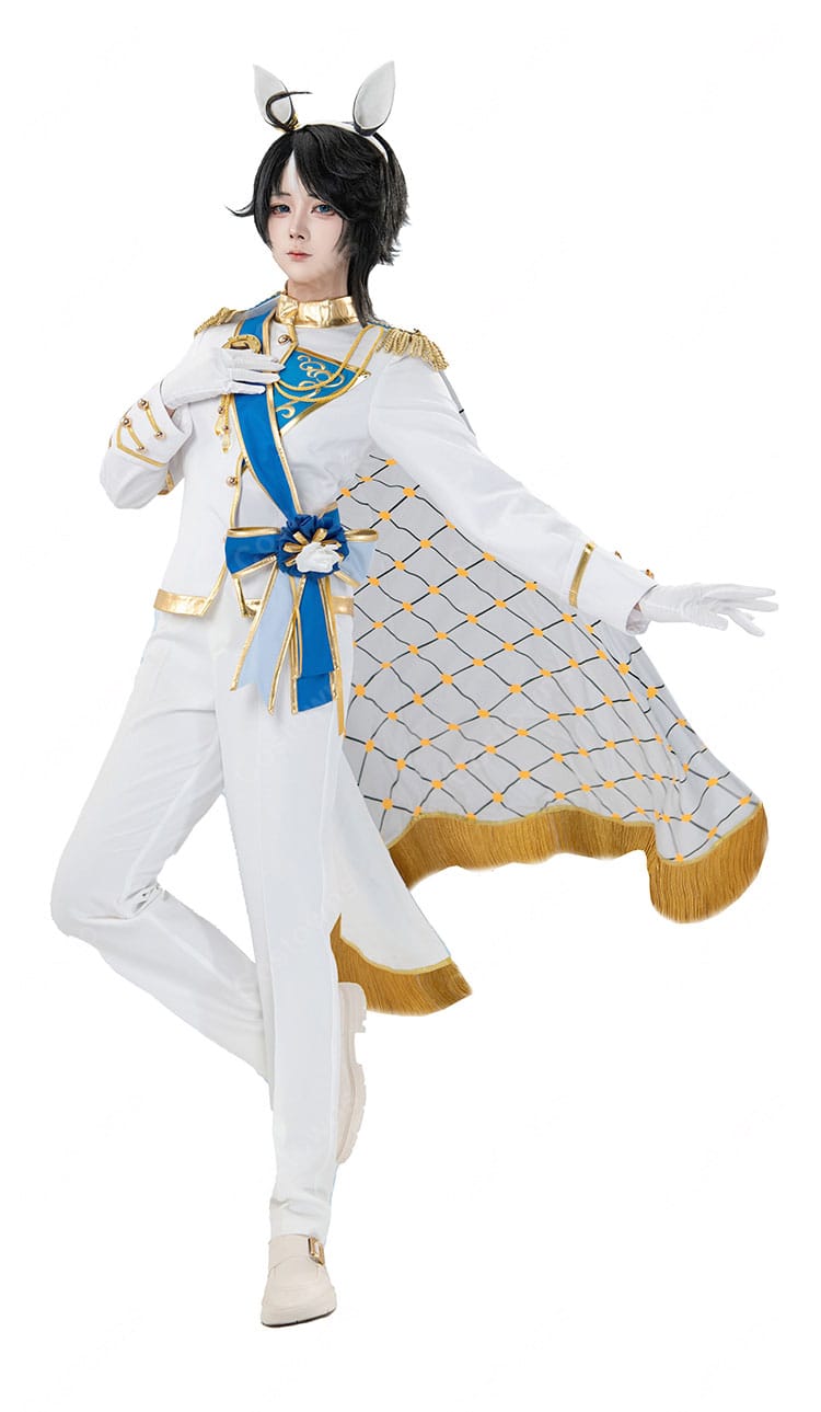 ウマ娘 プリティーダービー フジキセキ「ブランシュ・エトワール」勝負服コスプレ衣装｜マント・耳カチューシャ付き-4