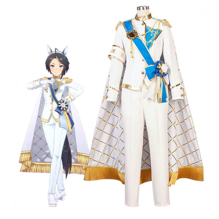 ウマ娘 プリティーダービー フジキセキ「ブランシュ・エトワール」勝負服コスプレ衣装｜マント・耳カチューシャ付き-1