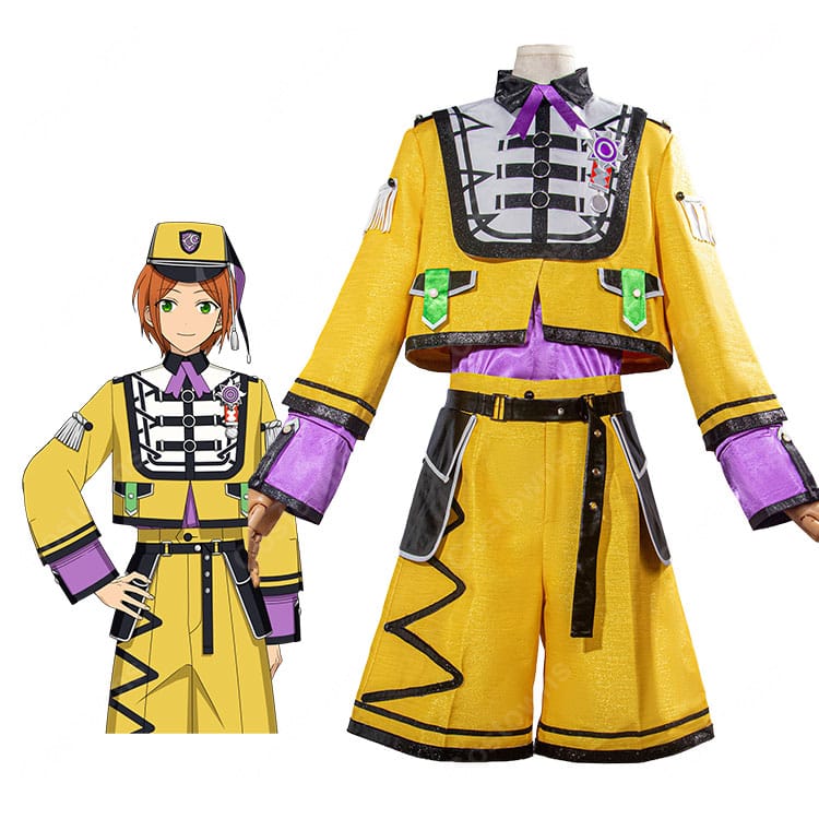 あんさんぶるスターズ！！ 2wink 葵ひなた 葵ゆうた アルバム『TRIP』衣装 コスプレ衣装 イエローのジャケットとショートパンツ-1