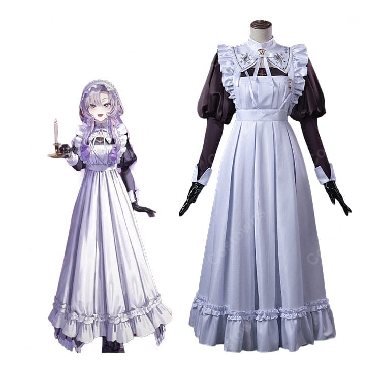 にじさんじ 壱百満天原サロメ 新衣装 メイド服・シスター服 コスプレ衣装 エプロン・ベール・燭台付き 撮影・イベント向け-1