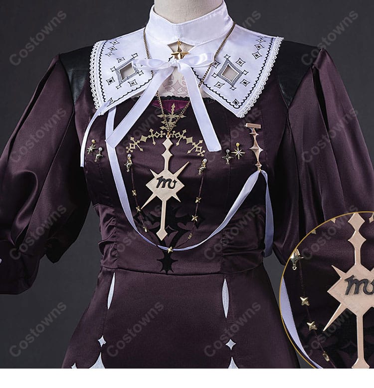 にじさんじ 壱百満天原サロメ 新衣装 メイド服・シスター服 コスプレ衣装 エプロン・ベール・燭台付き 撮影・イベント向け-9