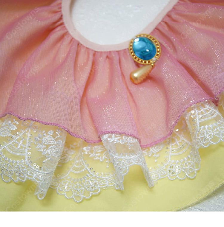 アイカツ！ 星宮いちご マーメードピスケスコーデ コスプレ衣装 うお座のプレミアム星座ドレス ピンク×パステルカラー 6点セット-9