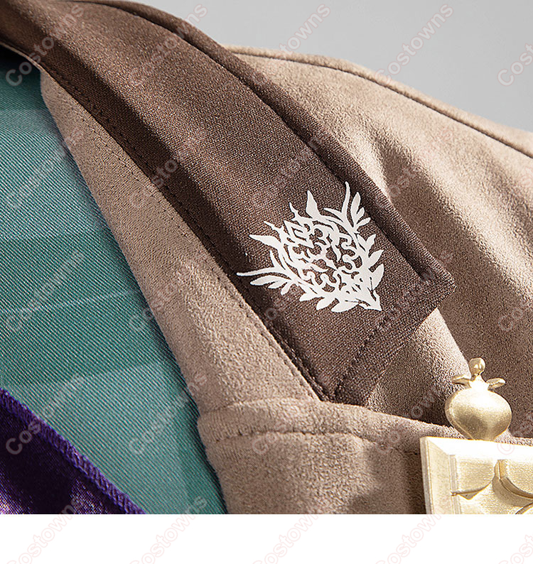 衣装の襟元に施された柄の細部画像。細かい刺繍や模様が特徴です。