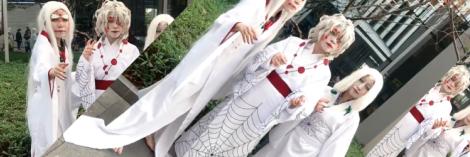 鬼滅の刃 累のコスプレ衣装 白い 蜘蛛の巣 アニメ和服