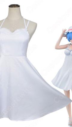 リゼロ ラム レム ワンピース 白 コスプレ衣装『Re:ゼロから始める異世界生活（りぜろからはじめるいせかいせいかつ）』 夏ノースリーブスリップドレス cosplay 仮装 変装(240×423)