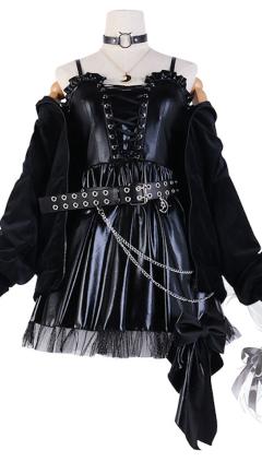 ぱりぷろ 有栖マナ 新衣装 コスプレ衣装 韓国の黒白狐VTuber cosplay 仮装 変装(240×423)