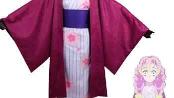 日本製低価鬼滅の刃 刀鍛冶の里編 甘露寺蜜璃 着物 コスプレ 衣装 高品質 コスチューム・コスプレ