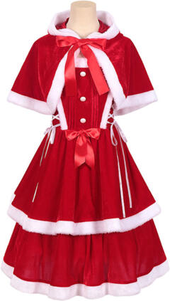 2023 クリスマス ワンピース 大人 サンタコスプレ テーマパーティー衣装 マント ワンピース コスチューム 仮装 演出服(240×423)