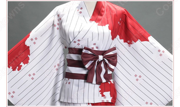 竈門禰豆子 コスプレ衣装 【鬼滅の刃】 血染め白い着物 5