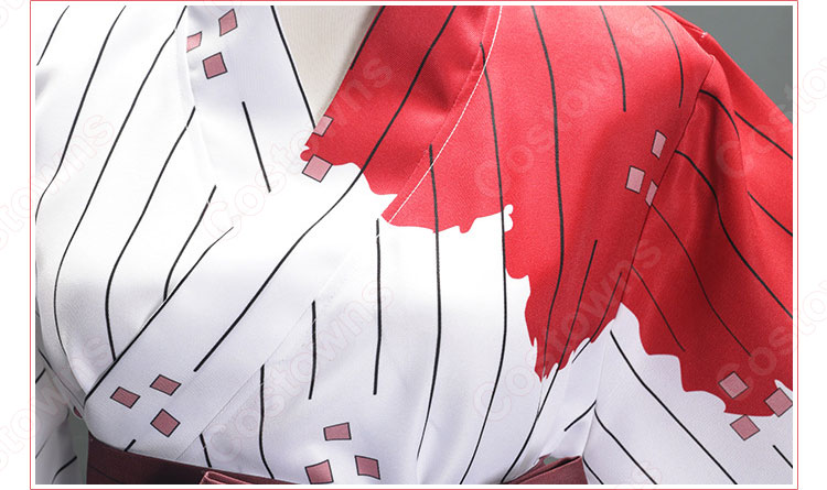 竈門禰豆子 コスプレ衣装 【鬼滅の刃】 血染め白い着物 4