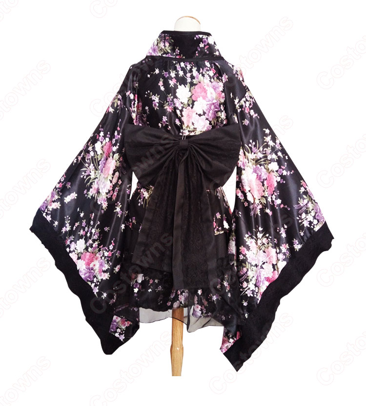 極楽浄土 コスプレ衣装 桜柄和服 ロリータ風洋服 2