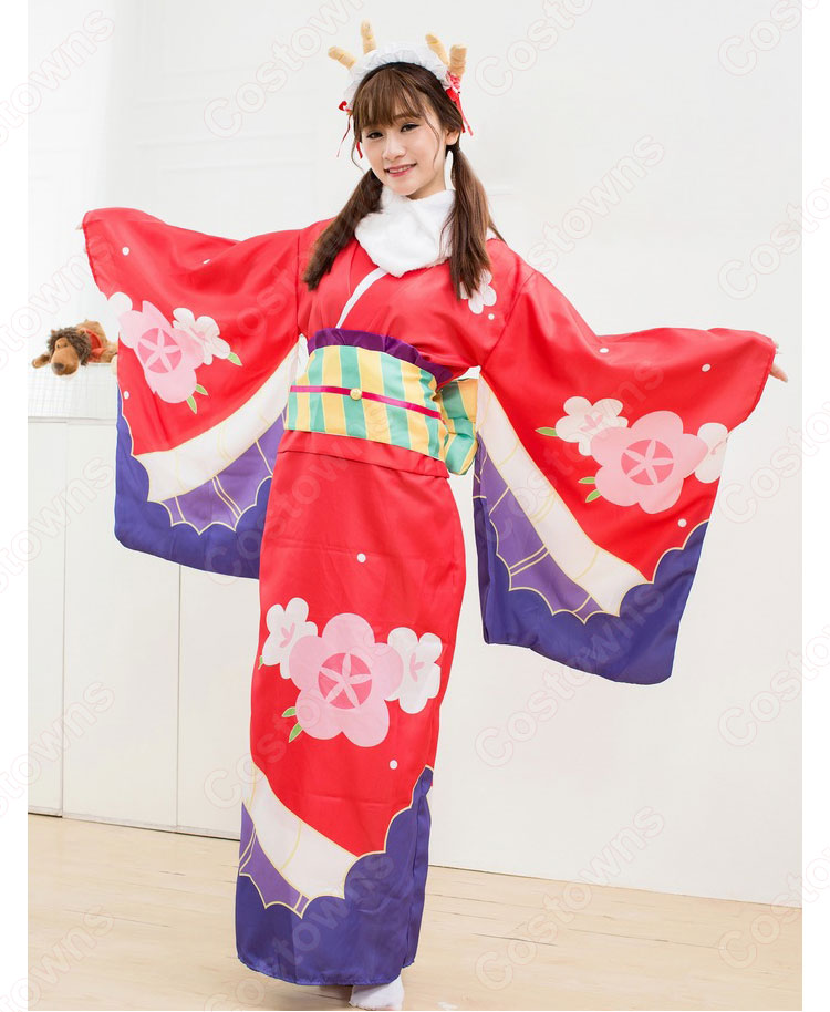 小林トール　コスプレ衣装　【小林さんちのメイドラゴン】　新年　着物 2