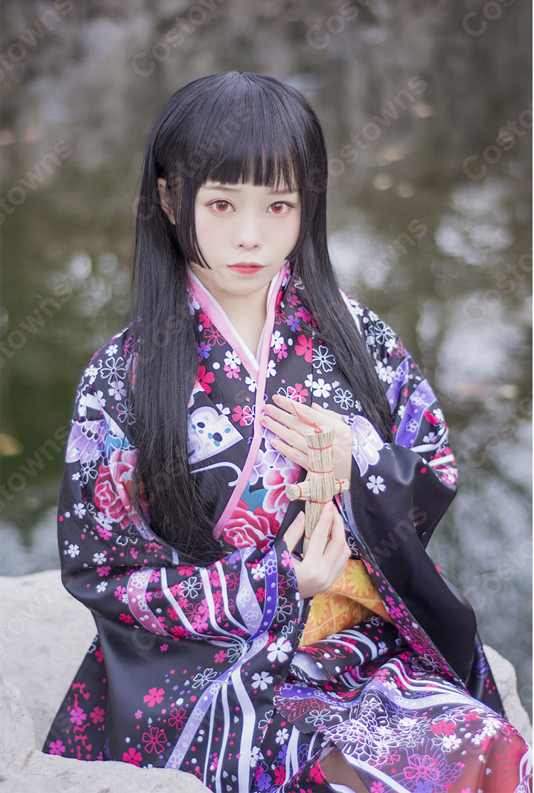 閻魔あい コスプレ衣装 地獄少女 Cosplay 宵伽 振袖着物 Costowns 閻魔あい コスプレ衣装 地獄少女 Cosplay 宵伽 振袖着物 Costowns