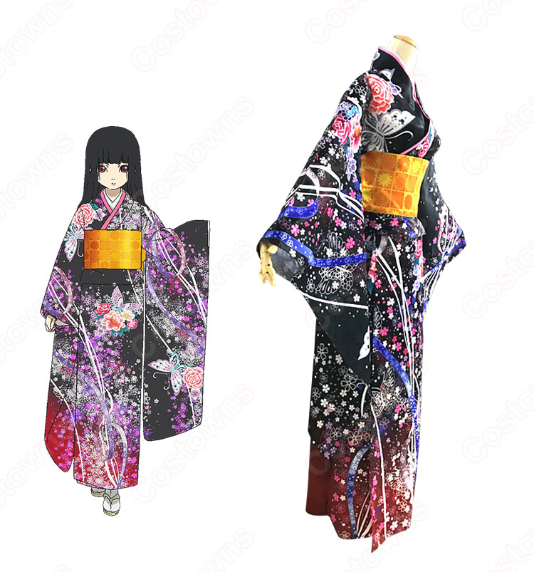 閻魔あい コスプレ衣装 【地獄少女】 cosplay 宵伽 振袖着物