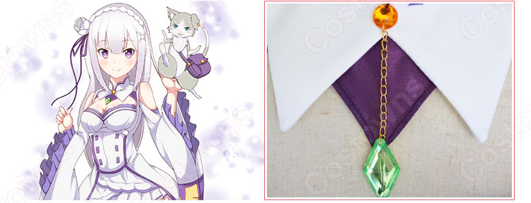 エミリア　コスプレ衣装　【Re:ゼロから始める異世界生活】　リゼロ　日常服 4