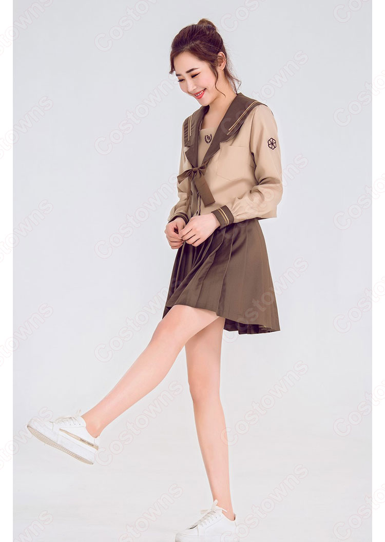 制服 コスプレ衣装  文化祭 体育祭 日本高校制服 ユニフォーム 茶色 セーラー服 2