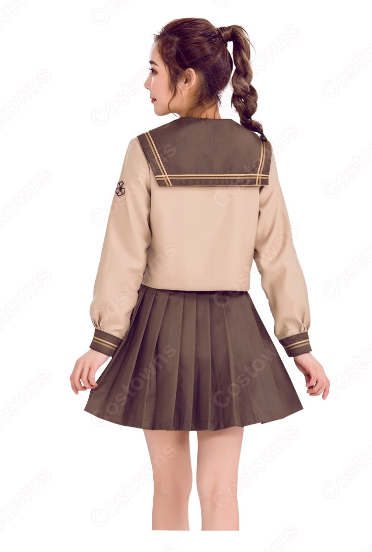 制服 コスプレ衣装  文化祭 体育祭 日本高校制服 ユニフォーム 茶色 セーラー服 1