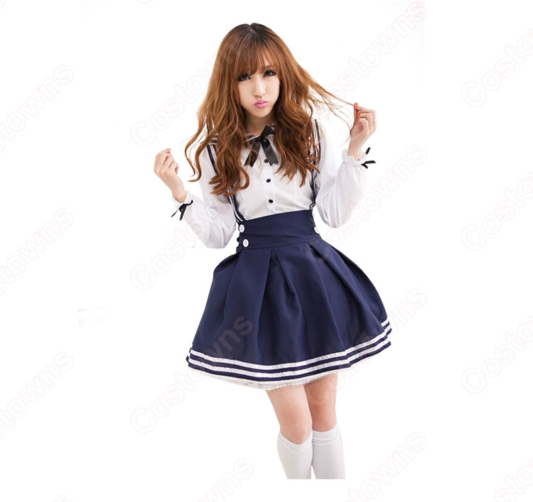 学園制服 コスプレ衣装 文化祭 体育祭 ロリータ風スカート ユニフォーム 長袖 コスチューム 2