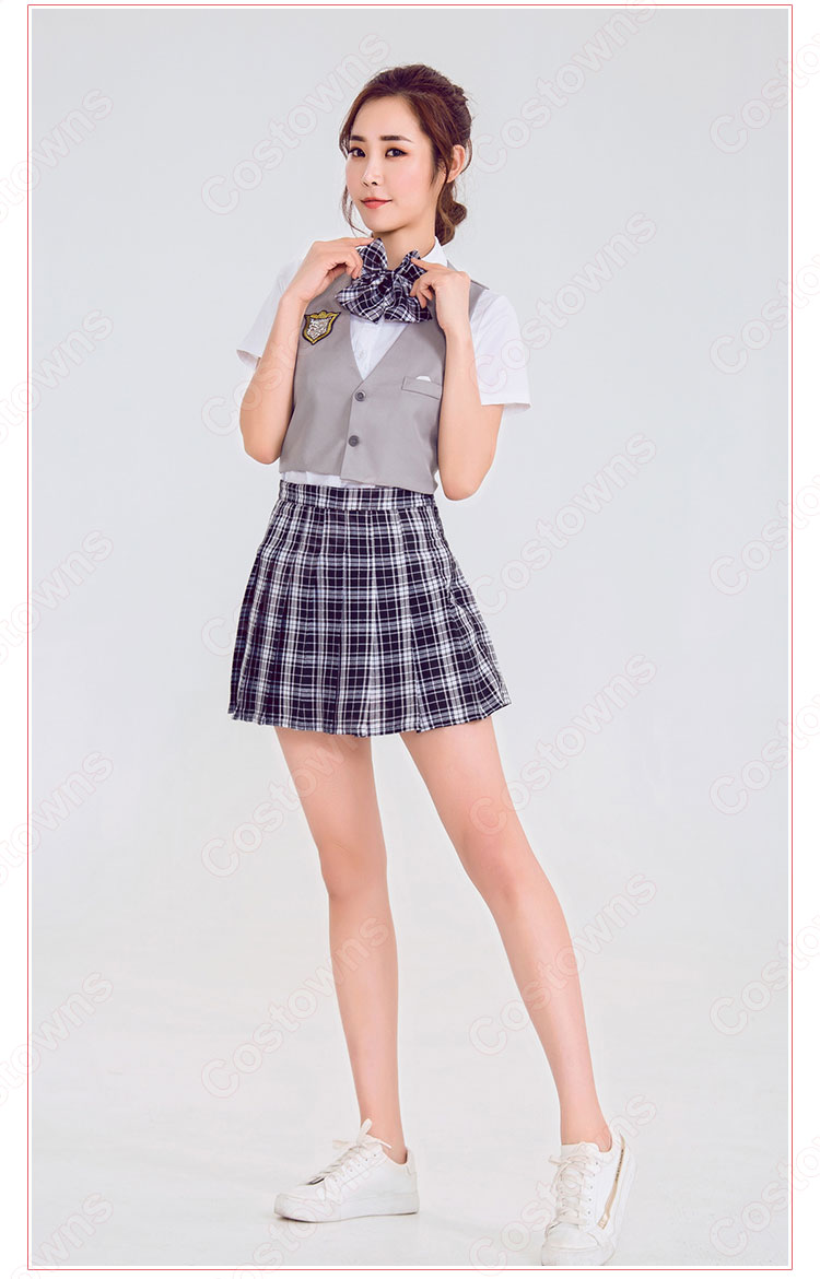 高校制服　コスプレ衣装　文化祭　体育祭　日本韓国高校制服　ユニフォーム　チェック柄 2