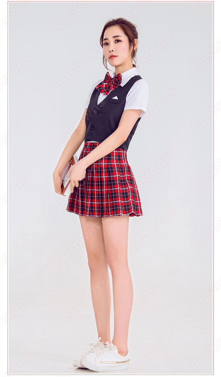 高校制服　コスプレ衣装　文化祭　体育祭　日本韓国高校制服　ユニフォーム　チェック柄 6