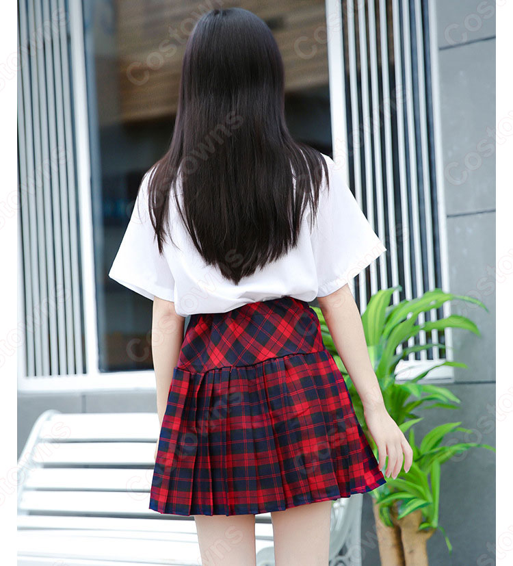 学園制服　コスプレ衣装　文化祭　体育祭　日本韓国高校制服　チェック柄スカート　ユニフォーム　コスチューム 5