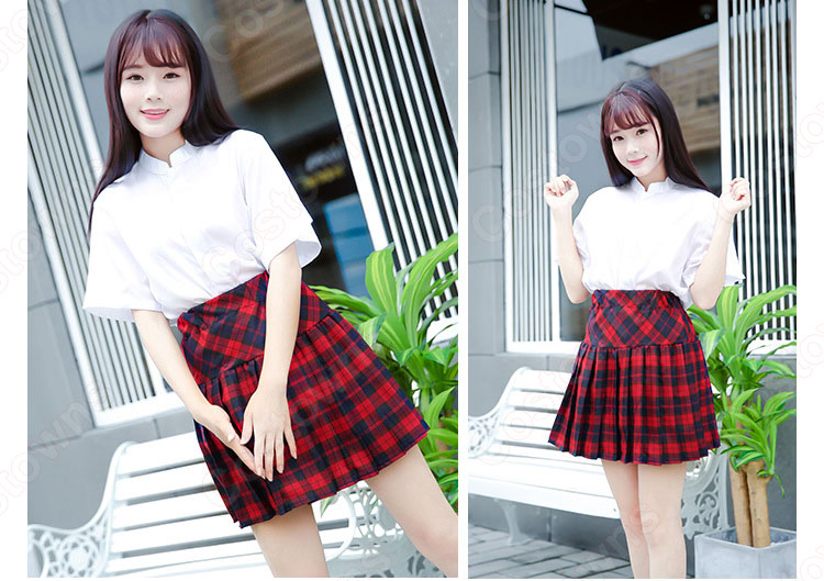 学園制服　コスプレ衣装　文化祭　体育祭　日本韓国高校制服　チェック柄スカート　ユニフォーム　コスチューム 3
