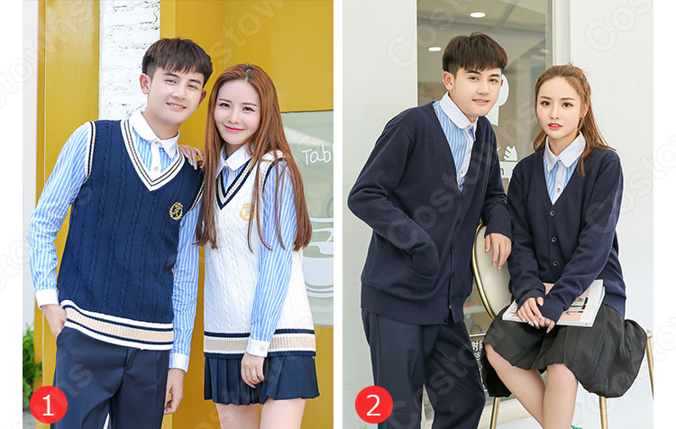 学園制服 コスプレ衣装 文化祭 体育祭 ユニフォーム コスチューム 欧米風制服 組み合わせ自由  2