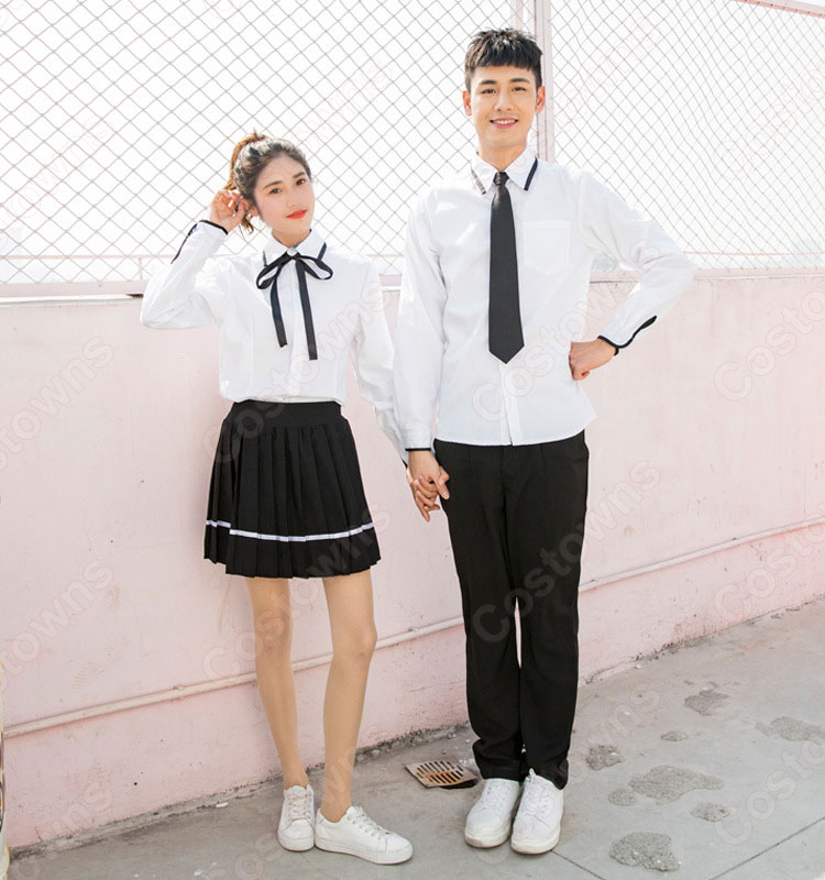 学園制服 コスプレ衣装 文化祭 体育祭 ユニフォーム コスチューム 男女制服上下セット 3