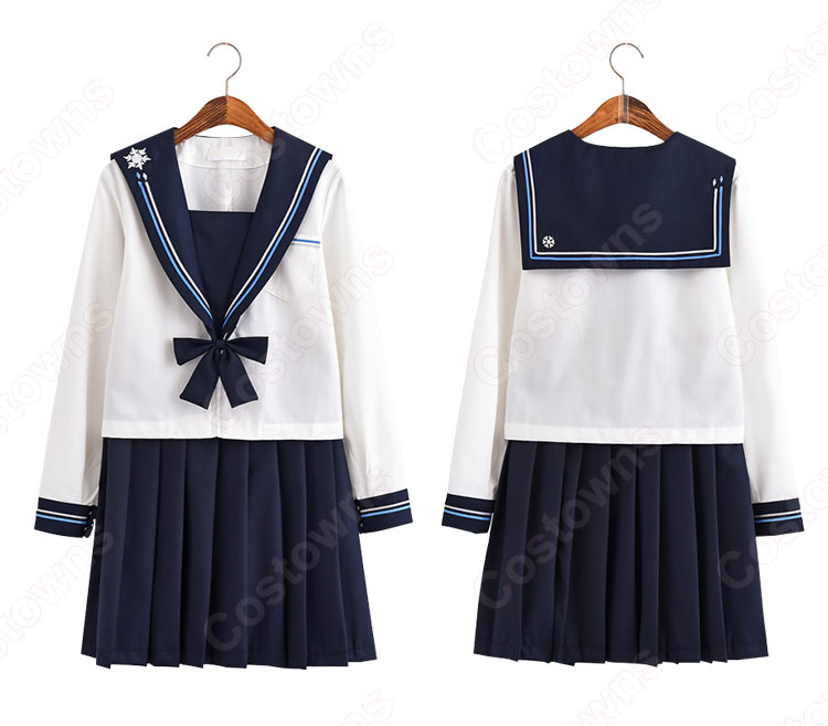 学園制服 コスプレ衣装 文化祭 体育祭 ユニフォーム コスチューム セーラー服 長めのスカート 1