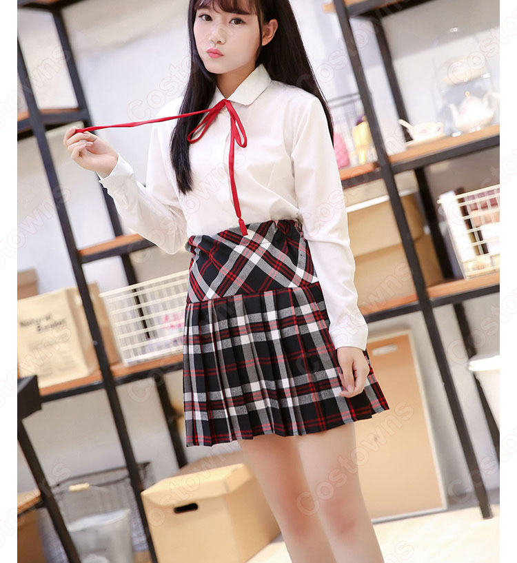 学園制服 コスプレ衣装 文化祭 体育祭 ユニフォーム コスチューム チェック柄 欧米日本韓国風制服 5