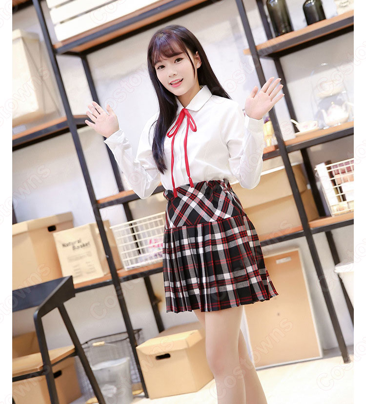 学園制服 コスプレ衣装 文化祭 体育祭 ユニフォーム コスチューム チェック柄 欧米日本韓国風制服 4