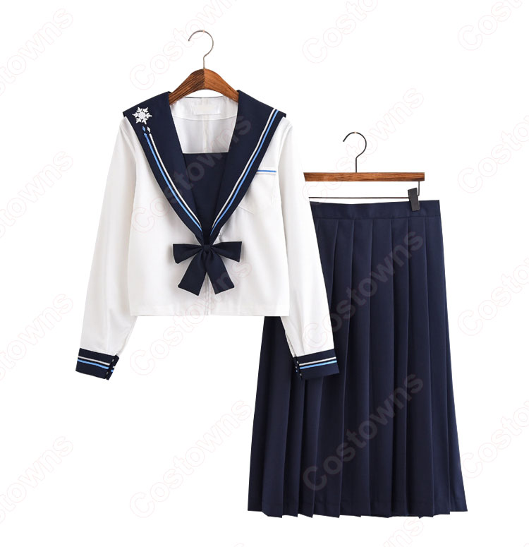 学園制服 コスプレ衣装 文化祭 体育祭 ユニフォーム コスチューム セーラー服 長めのスカート 2