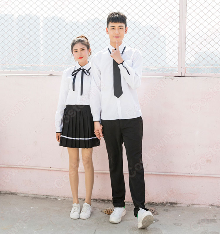 学園制服 コスプレ衣装 文化祭 体育祭 ユニフォーム コスチューム 男女制服上下セット 2