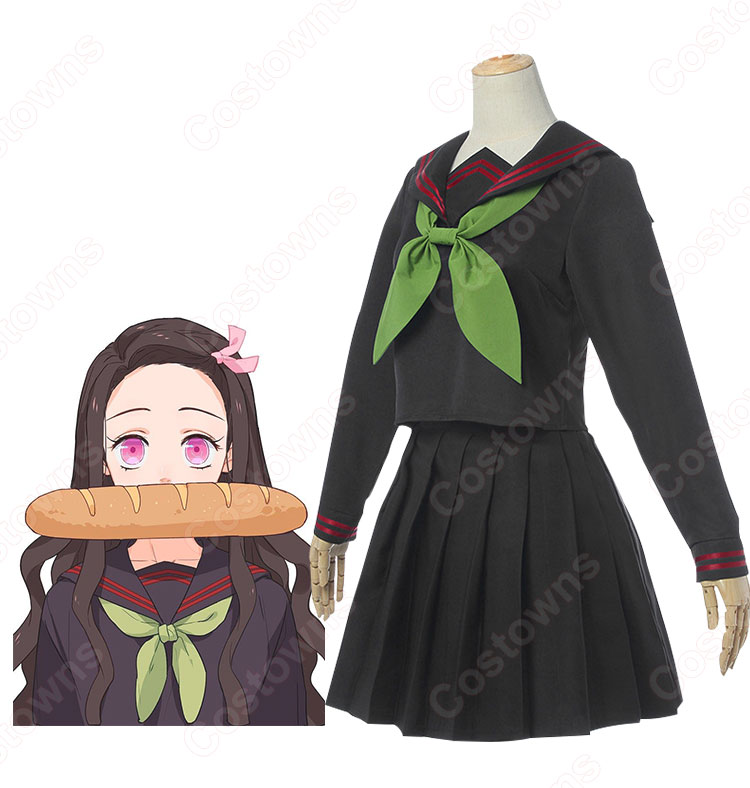 竈門禰豆子（かまど ねずこ） キメツ学園 コスプレ衣装 【鬼滅の