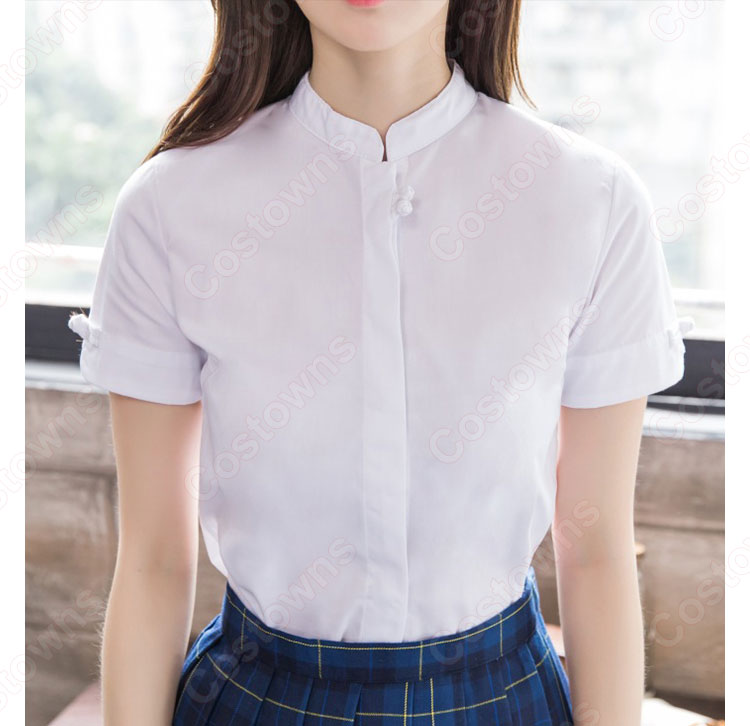 学院風制服　コスプレ衣装　文化祭　体育祭　ユニフォーム　コスチューム　欧米日本韓国学生制服　学校制服　チェック柄スカート　上下セット 4