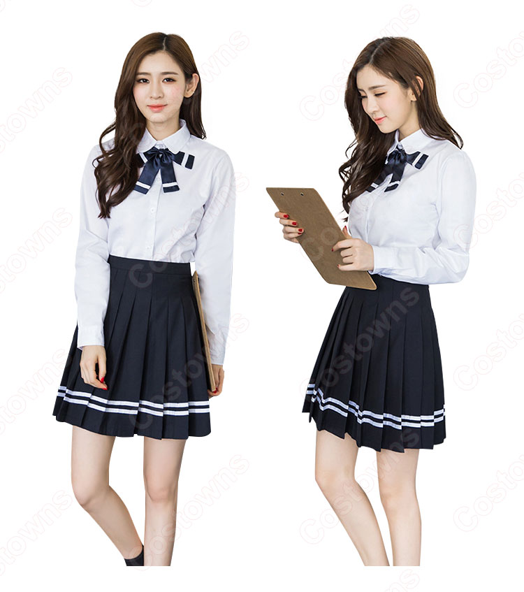 学院風制服 コスプレ衣装 文化祭 体育祭 ユニフォーム コスチューム 欧米日本韓国学生制服 学校制服 上下セット 1