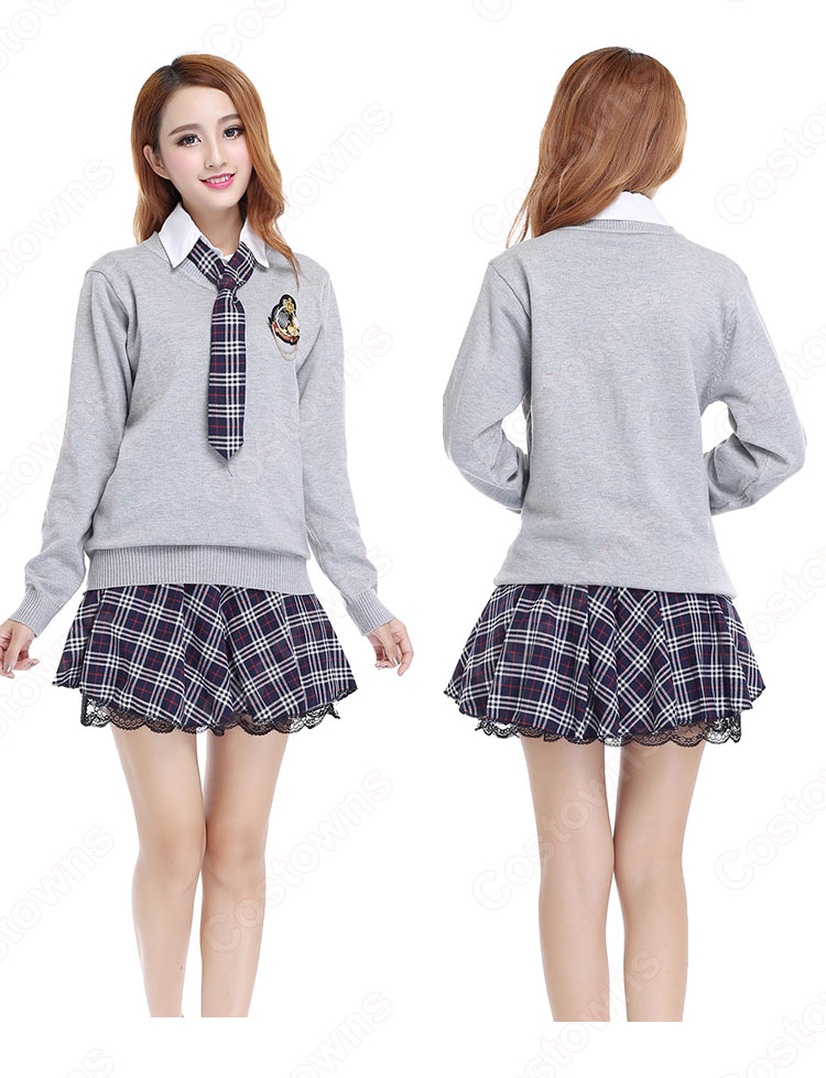 学院風制服　コスプレ衣装　文化祭　体育祭　ユニフォーム　コスチューム　欧米日本韓国学生制服　学校制服　チェック柄スカート　制服上下セット 0