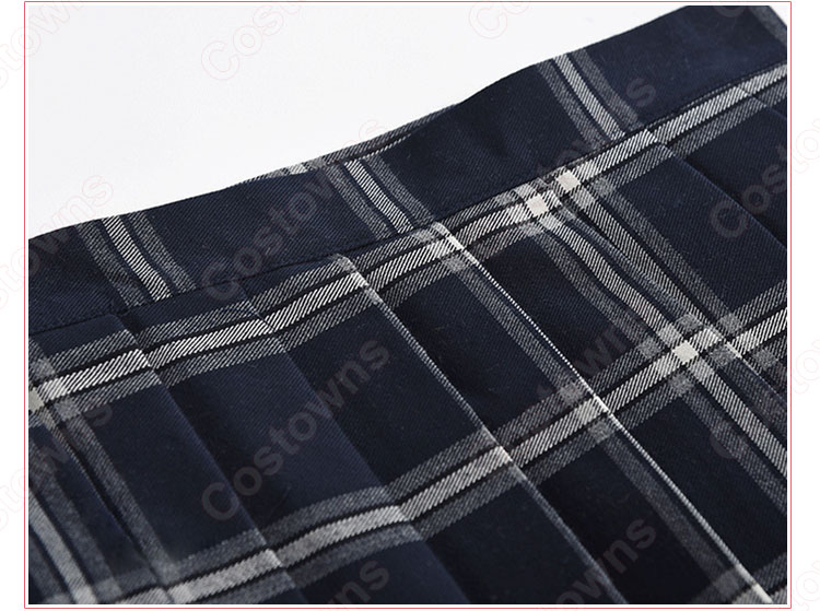 学園制服 コスプレ衣装 文化祭 体育祭 ユニフォーム コスチューム 日本学生制服 チェック柄スカート レトロ風セーラー服 上下セット 7