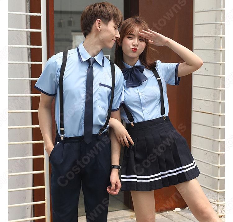 学院風制服　コスプレ衣装　文化祭　体育祭　ユニフォーム　コスチューム　欧米日本韓国学生制服　学校制服　男女上下セット 1
