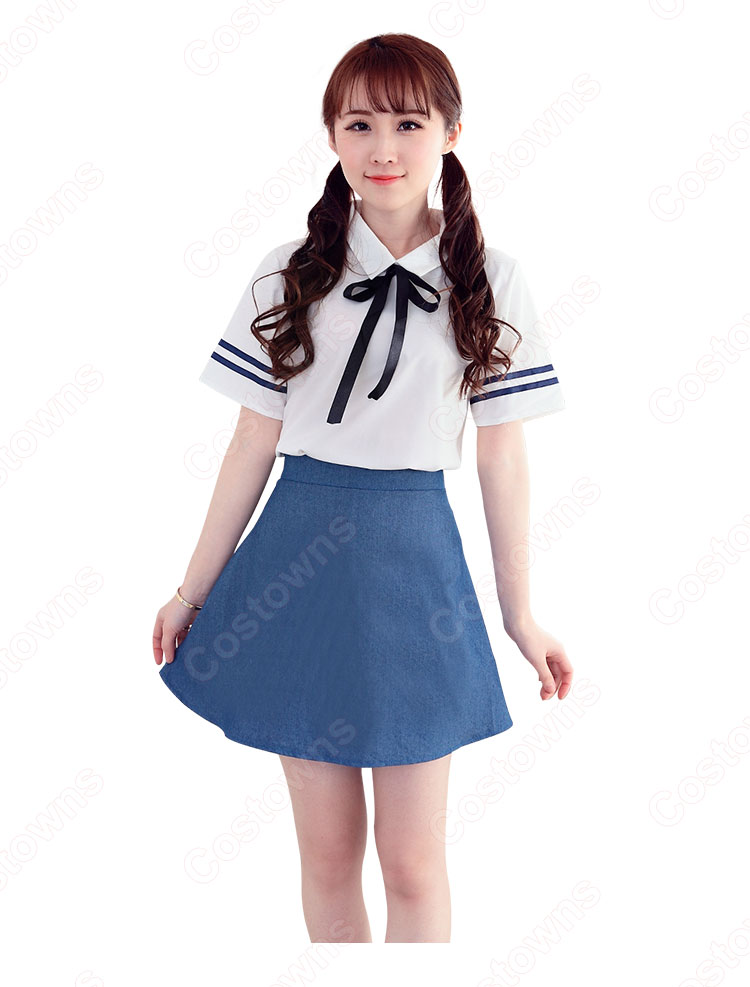 学園制服 コスプレ衣装 文化祭 体育祭 ユニフォーム コスチューム 欧米日本韓国学生制服 水兵服 海軍風制服 上下セット Costowns