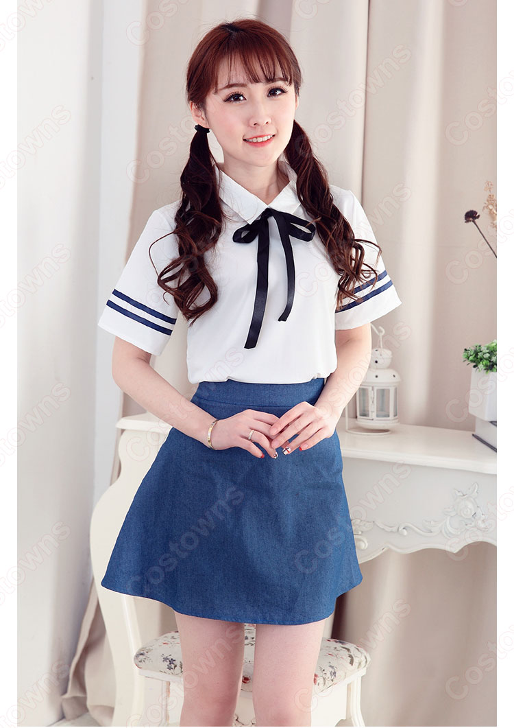 学園制服　コスプレ衣装　文化祭　体育祭　ユニフォーム　コスチューム　欧米日本韓国学生制服　水兵服　海軍風制服　上下セット 1