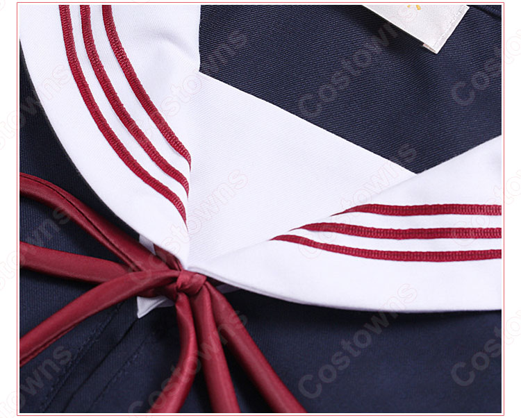 学園制服 コスプレ衣装 文化祭 体育祭 ユニフォーム コスチューム 日本学生制服 水兵服 セーラー服 上下セット 4