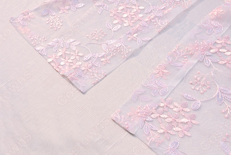 漢服 襦裙 コスプレ衣装 中国伝統衣装 古風 仙女風 可愛い 中国時代劇 桜刺繍 学園祭 パーティー 舞台演出服 光沢感 おしゃれコス服 11