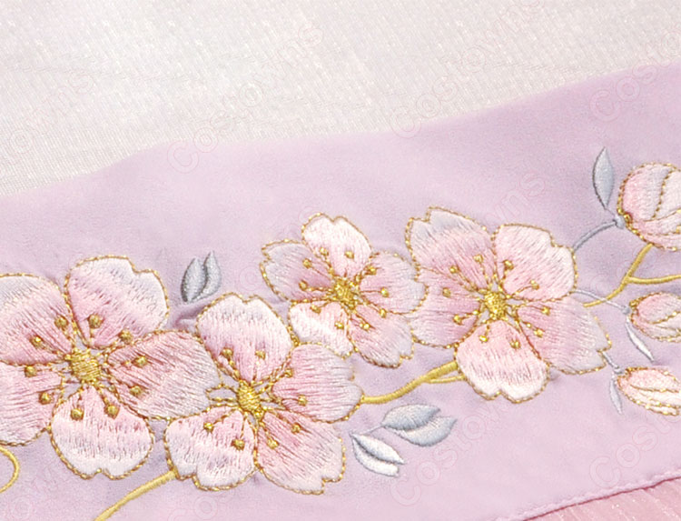 漢服 襦裙 コスプレ衣装 中国伝統衣装 古風 仙女風 可愛い 中国時代劇 桜刺繍 学園祭 パーティー 舞台演出服 光沢感 おしゃれコス服 12
