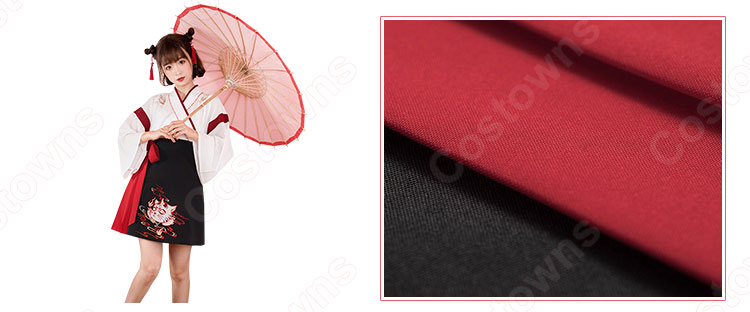 漢服 コスプレ衣装 中国伝統衣装 古風 可愛い ハロウィン 学園祭 おしゃれコス服 猫刺繍 合わせえり 日常ミニスカート 6